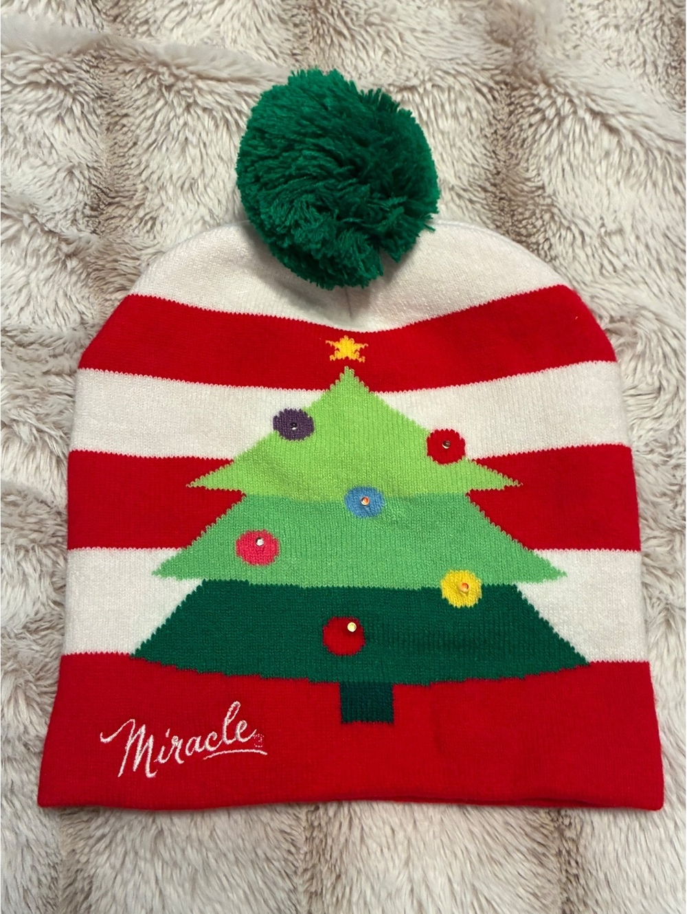 Official Miracle Medical / Health Brand LED Light-Up Christmas Tree Beanie Hat